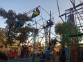 Asian people enjoying swing at village fair events in india January 2020 Royalty Free Stock Photo