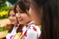 Asian People. Happy Women In National Vietnam Clothing. Culture Royalty Free Stock Photo