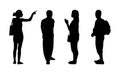 Asian people standing outdoor silhouettes set 1 Royalty Free Stock Photo