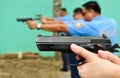 Asian police shooting practice