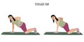 Asian pregnant woman doing renegade row exercise