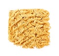 Asian ramen instant noodles on white background