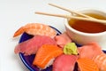 Asian Raw Fish Sushi Dinner w/ Shrimp Tuna Salmon Royalty Free Stock Photo