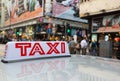 Asian red taxi sign