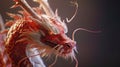 Asian red temple dragon. Hero of Chinese culture Royalty Free Stock Photo