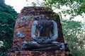 Asian religious architecture. Ancient Buddhist pagoda ruins at Wat Phra Sri Sanphet Temple in Ayutthaya, Thailand Royalty Free Stock Photo