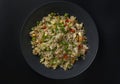 asian rice on a black background