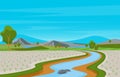 Asian Rice Field Paddy Plantation Agriculture Landscape Illustration