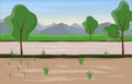 Asian Rice Field Paddy Plantation Agriculture Landscape Illustration Royalty Free Stock Photo