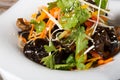 Asian salad with black shiitake mushroom Royalty Free Stock Photo