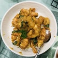 Asian salted egg stir fry shrimp.