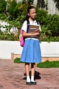 Asian School Girl And Disappointment Standing