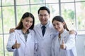 Asian scientist and researching team has in laboratory Royalty Free Stock Photo