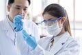 Asian scientist team has researching in laboratory Royalty Free Stock Photo