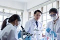 Asian scientist team has researching in laboratory Royalty Free Stock Photo