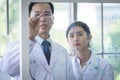 Asian scientist team has researching in laboratory Royalty Free Stock Photo