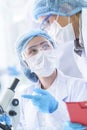 Asian scientist team has researching in laboratory Royalty Free Stock Photo