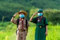 Asian Scout wearing a mask and Show respect, new normal