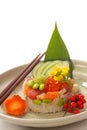 Asian seafood appetizer with fresh vegetables