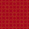 Asian seamless pattern with golden circles on red background. Chinese, Japanese and Korean traditional ornament. Royalty Free Stock Photo