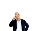 Asian senior CEO thinking forward vision for future copy space Royalty Free Stock Photo