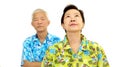 Asian senior couple fighting get upset to each other Royalty Free Stock Photo