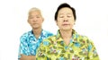 Asian senior couple fighting get upset to each other Royalty Free Stock Photo
