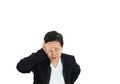 Asian senior executive businesswoman disappoint and sad with business result Royalty Free Stock Photo
