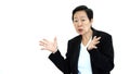 Asian senior manager business woman shouting and angry abstract Royalty Free Stock Photo