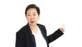 Asian senior manager business woman shouting and angry abstract Royalty Free Stock Photo