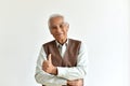 Asian senior old man, Confident and smiling elderly people showing thumb up. Royalty Free Stock Photo