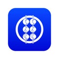 Asian shashlik icon digital blue