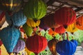 Asian silk lanterns. Traditional silk lanterns from Vietnam, Hoi An