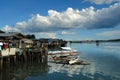 Asian slums on a bay. Royalty Free Stock Photo