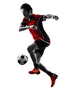 Asian soccer player young man silhouette