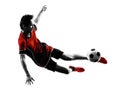 Asian soccer player young man silhouette