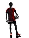 Asian soccer player young man silhouette