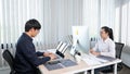 Asian Software engineer Programmer team working together on project of the System Coding New Application In IT Company Office