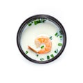 Asian soup with coco milk and shrimp
