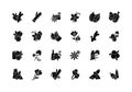 Asian spices black glyph icons set on white space Royalty Free Stock Photo