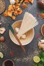 Asian still life with buckwheat soba noodles Royalty Free Stock Photo