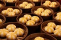 Asian street food: Steamed Chinese dumplings