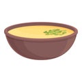 Asian street soup icon cartoon vector. Food dish