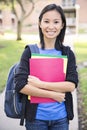 Asian student girl on campus