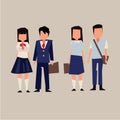 Asian student uniform. asia style - vector