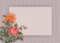 Asian style background with chrysanthemum flowers and chinese calligraphy. Elegant design template with space for your text