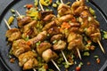 Asian style chicken breasts yakitori Royalty Free Stock Photo