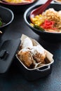 Asian style fried donuts with powdered sugar Royalty Free Stock Photo