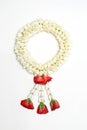 Asian Style Jasmine Garland on iSolated White Background Royalty Free Stock Photo