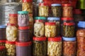 Asian style pickles in kep market cambodia